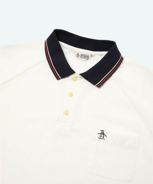 penguin BY MUNSINGWEAR（ペンギン バイ マンシングウェア）の「penguin BY MUNSINGWEAR/ペンギン バイ マンシングウェア　1960's リブトリムラインポロシャツ ゴルフウェア（ポロシャツ・メンズ・ブラック/ネイビー/ホワイト・M/XL）」の5枚目の写真