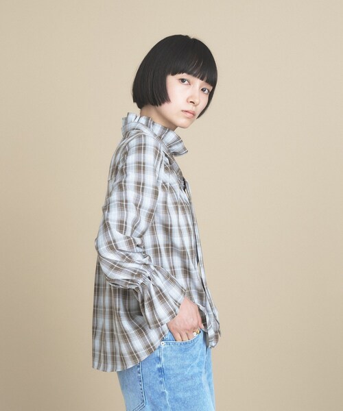 cloenc（クロエンス）の「【2WAY／手洗い可】チェックボウタイブラウス（シャツ/ブラウス・レディース・ピンク/ブラウン系その他2/カーキ系1・02）」の8枚目の写真