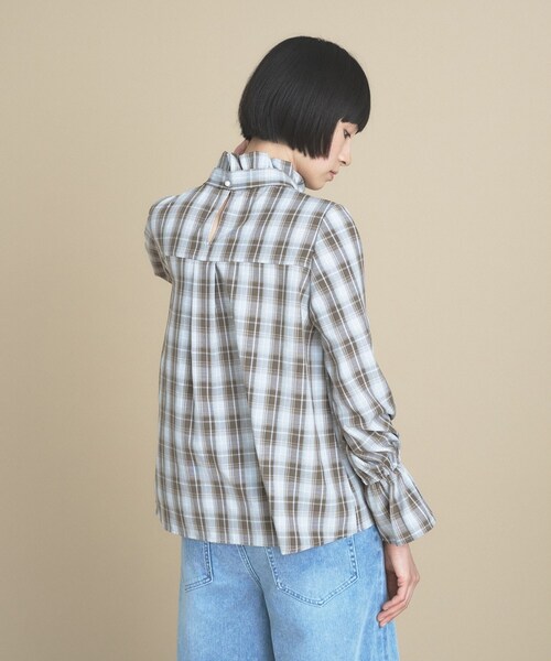 cloenc（クロエンス）の「【2WAY／手洗い可】チェックボウタイブラウス（シャツ/ブラウス・レディース・ピンク/ブラウン系その他2/カーキ系1・02）」の9枚目の写真