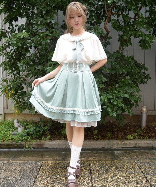 axes femme POETIQUE（アクシーズファムポエティック）の「ギンガム梯子ハイウエストＳＫ（スカート・レディース・オレンジ/ネイビー/ミント・MEDIUM）」の12枚目の写真