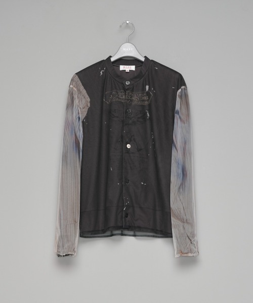 MASU(エムエーエスユー)の「【M A S U】ANGEL DIAGRAM LAYERED CARDIGAN(カーディガン/ボレロ・メンズ・アイボリー/ブラック・44/46)」の1枚目の写真