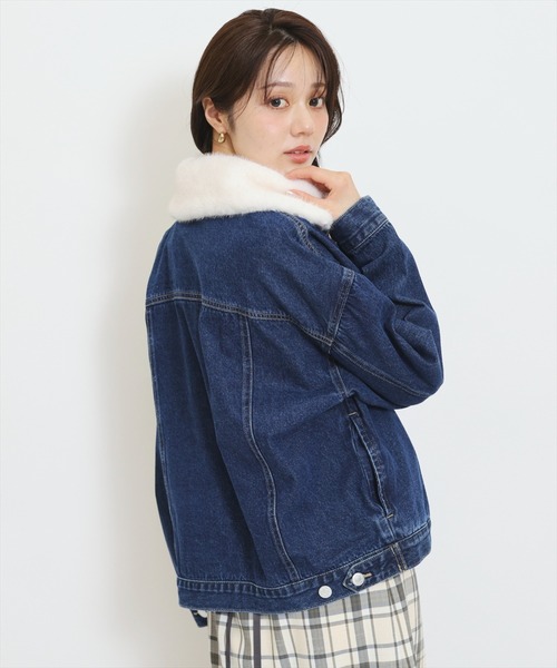 WILLSELECTION（ウィルセレクション）の「ファーティペットオーバーサイズデニムジャケット（デニムジャケット・レディース・ブルー/ネイビー・FREE）」の5枚目の写真