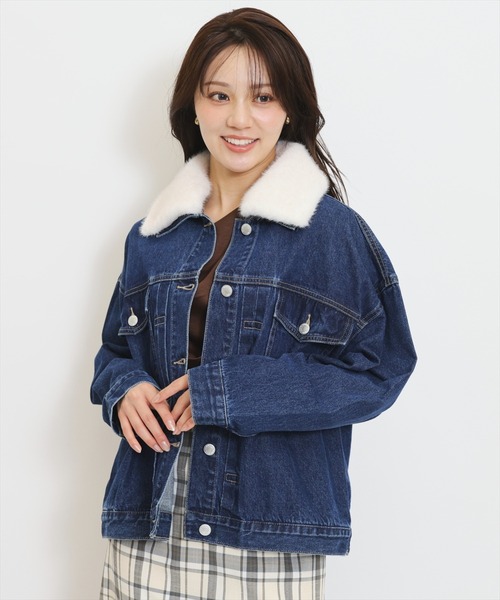 WILLSELECTION（ウィルセレクション）の「ファーティペットオーバーサイズデニムジャケット（デニムジャケット・レディース・ブルー/ネイビー・FREE）」の10枚目の写真