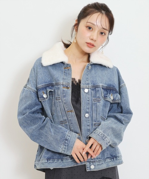 WILLSELECTION（ウィルセレクション）の「ファーティペットオーバーサイズデニムジャケット（デニムジャケット・レディース・ブルー/ネイビー・FREE）」の21枚目の写真