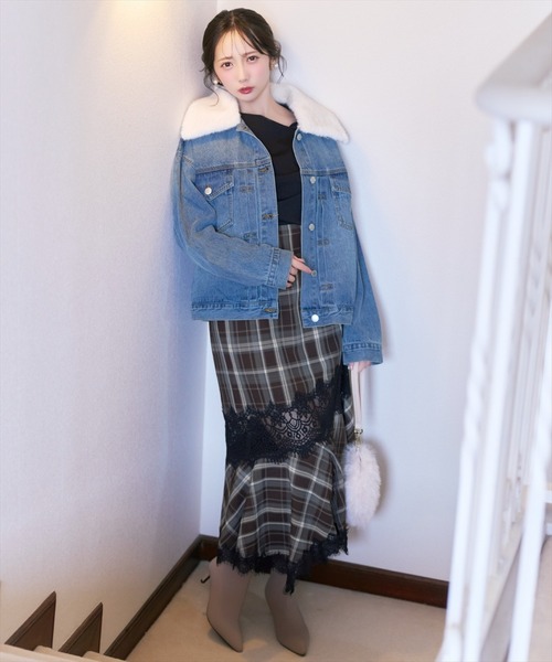 WILLSELECTION（ウィルセレクション）の「ファーティペットオーバーサイズデニムジャケット（デニムジャケット・レディース・ブルー/ネイビー・FREE）」の18枚目の写真