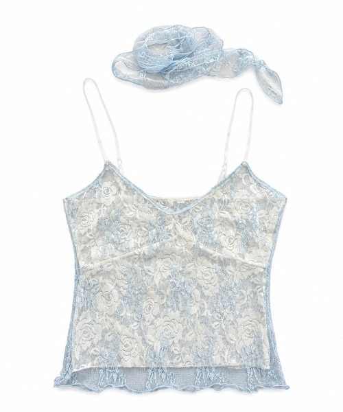 THEAIRTOWN(ジエアタウン)の「sage scarf bustier(キャミソール・レディース・ライトブルー/ブラック・FREE)」の15枚目の写真