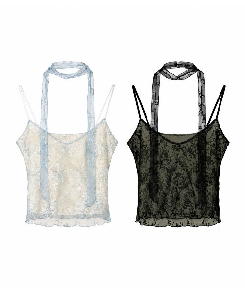 THEAIRTOWN(ジエアタウン)の「sage scarf bustier(キャミソール・レディース・ライトブルー/ブラック・FREE)」の13枚目の写真