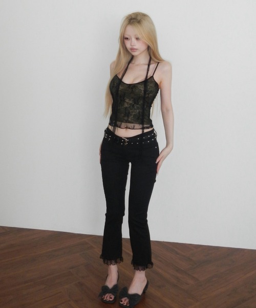 THEAIRTOWN(ジエアタウン)の「sage scarf bustier(キャミソール・レディース・ライトブルー/ブラック・FREE)」の9枚目の写真
