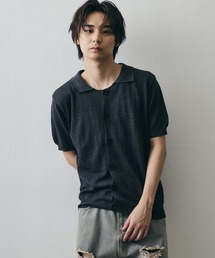 Compact Fit Short-Sleeve Knit Cardigan / コンパクトカラー半袖ニットカーディガン
