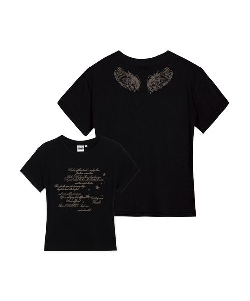 PRIMATE(プライメイト)の「WRITE レディース スリムフィット半袖Tシャツ 5カラー(Tシャツ/カットソー・レディース・チャコール/ホワイト/ブラック/カーキ/クリーム・MEDIUM/LARGE/SMALL)」の2枚目の写真