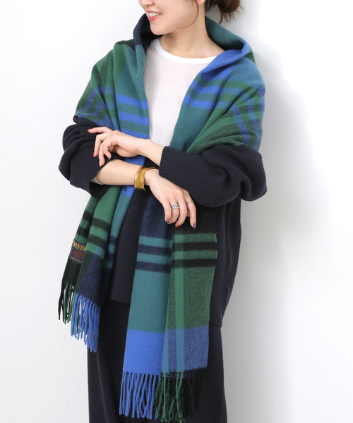 JOURNAL STANDARD relume(ジャーナルスタンダード レリューム)の「《追加》【TWEEDMILL/ツイードミル】 チェックストール(ストール/ショール・レディース・レッド/グリーン/ダークパープル/ブラック系その他・FREE)」の2枚目の写真