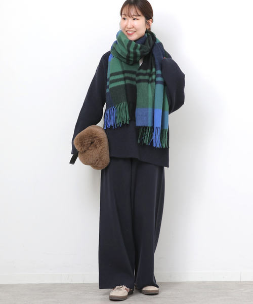 JOURNAL STANDARD relume(ジャーナルスタンダード レリューム)の「《追加》【TWEEDMILL/ツイードミル】 チェックストール(ストール/ショール・レディース・レッド/グリーン/ダークパープル/ブラック系その他・FREE)」の7枚目の写真