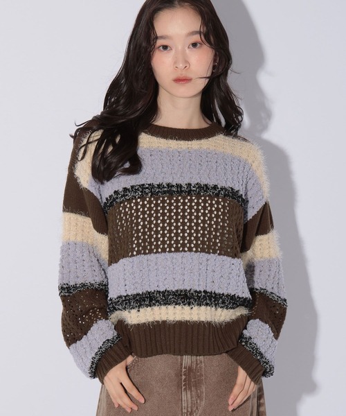 LAKOLE(ラコレ)の「異素材MIXニットプルオーバー / 747853(ニット/セーター・レディース・ブラック/ブラウン/オレンジ・FREE)」の17枚目の写真