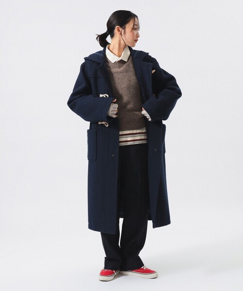 BEAMS BOY(ビームスボーイ)の「モッサ ロング ダッフルコート(ダッフルコート・レディース・ブラウン/ネイビー/アイボリー・2/1)」の3枚目の写真