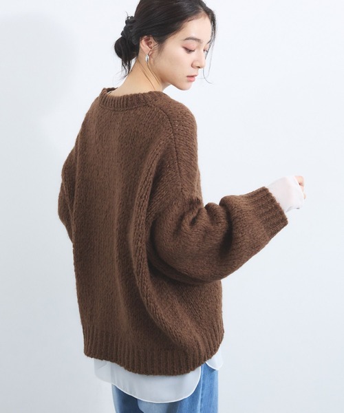 TRICOTS JEAN MARC（トリコットジーンマルク）の「BARNYARDSTORM / TRICOTS JEAN MARC / クルーネックニット（ニット/セーター・レディース・ブラウン/ラベンダー/ライトグレー・FREE）」の8枚目の写真