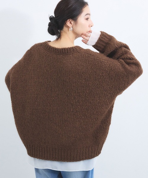 TRICOTS JEAN MARC（トリコットジーンマルク）の「BARNYARDSTORM / TRICOTS JEAN MARC / クルーネックニット（ニット/セーター・レディース・ブラウン/ラベンダー/ライトグレー・FREE）」の9枚目の写真