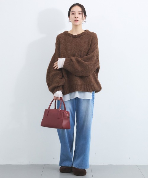 TRICOTS JEAN MARC（トリコットジーンマルク）の「BARNYARDSTORM / TRICOTS JEAN MARC / クルーネックニット（ニット/セーター・レディース・ブラウン/ラベンダー/ライトグレー・FREE）」の10枚目の写真