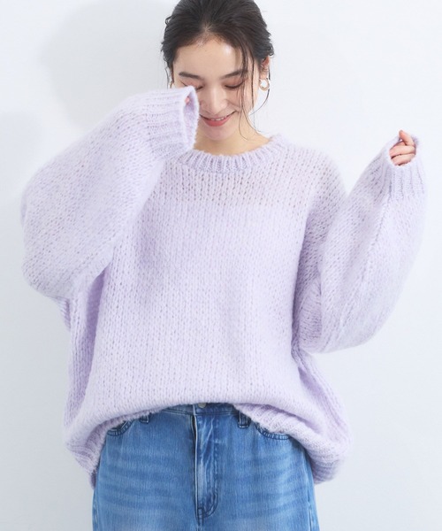 TRICOTS JEAN MARC（トリコットジーンマルク）の「BARNYARDSTORM / TRICOTS JEAN MARC / クルーネックニット（ニット/セーター・レディース・ブラウン/ラベンダー/ライトグレー・FREE）」の12枚目の写真