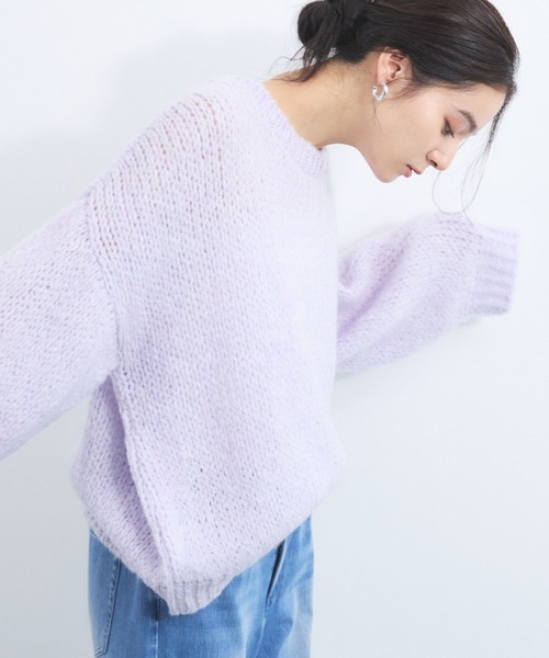 TRICOTS JEAN MARC（トリコットジーンマルク）の「BARNYARDSTORM / TRICOTS JEAN MARC / クルーネックニット（ニット/セーター・レディース・ブラウン/ラベンダー/ライトグレー・FREE）」の14枚目の写真