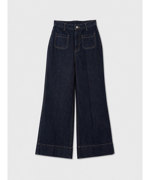 EIMY ISTOIRE(エイミーイストワール)の「HEM SWITCHING DENIM(デニムパンツ・レディース・インディゴブルー/ブルー/ライトブルー・23/25/24)」の2枚目の写真
