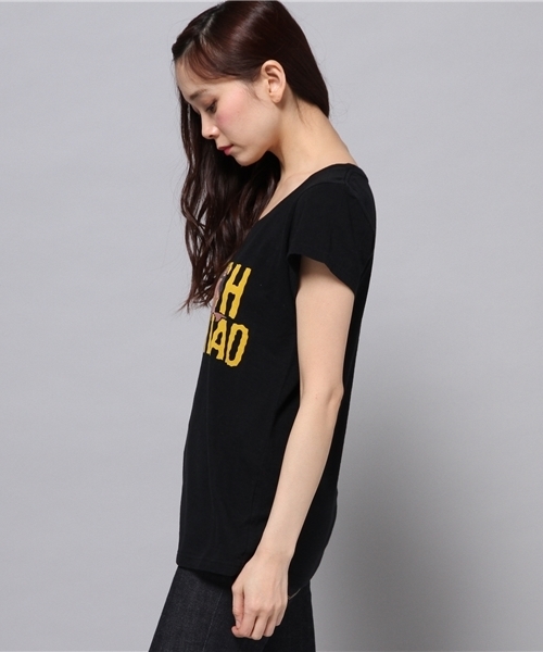 HYSTERIC GLAMOUR(ヒステリックグラマー)の「SMASH YOUR HEAD pt T-SH(Tシャツ/カットソー・レディース・ホワイト/ブラック/チャコールグレー・FREE)」の5枚目の写真