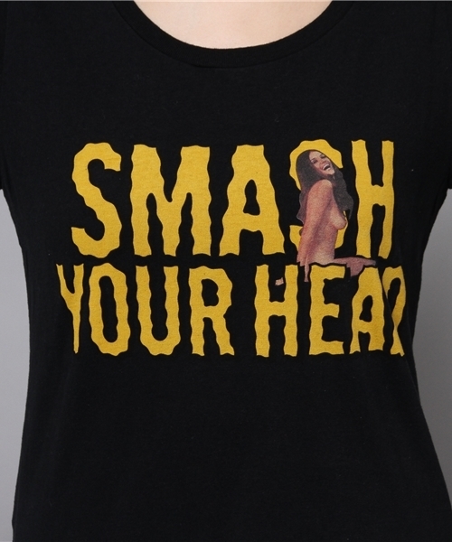 HYSTERIC GLAMOUR(ヒステリックグラマー)の「SMASH YOUR HEAD pt T-SH(Tシャツ/カットソー・レディース・ホワイト/ブラック/チャコールグレー・FREE)」の9枚目の写真