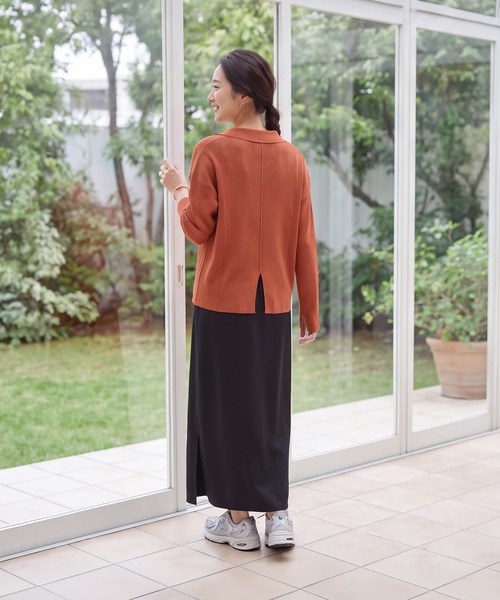 STYLE DELI(スタイルデリ)の「【LUXE】シャリ感リブ編みニットシャツ(Tシャツ/カットソー・レディース・ホワイト系その他/ピンク系その他/オレンジ・FREE)」の5枚目の写真