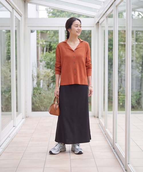 STYLE DELI(スタイルデリ)の「【LUXE】シャリ感リブ編みニットシャツ(Tシャツ/カットソー・レディース・ホワイト系その他/ピンク系その他/オレンジ・FREE)」の7枚目の写真