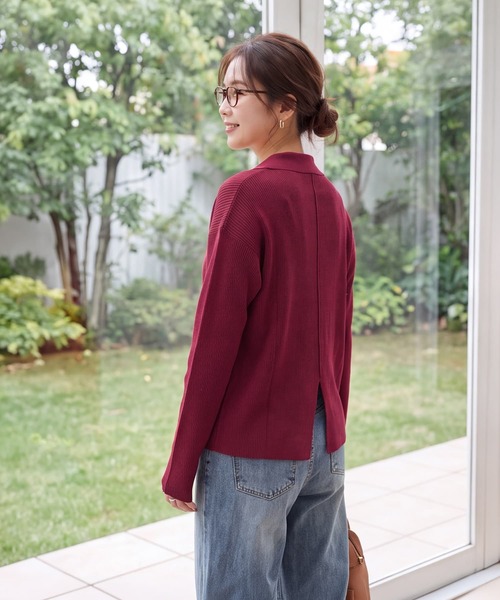 STYLE DELI(スタイルデリ)の「【LUXE】シャリ感リブ編みニットシャツ(Tシャツ/カットソー・レディース・ホワイト系その他/ピンク系その他/オレンジ・FREE)」の9枚目の写真