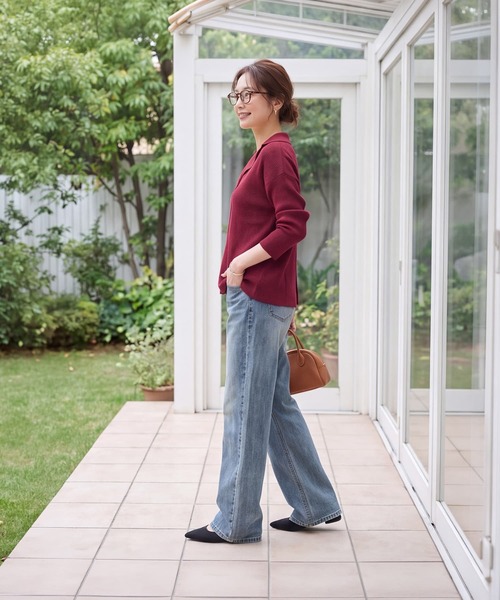 STYLE DELI(スタイルデリ)の「【LUXE】シャリ感リブ編みニットシャツ(Tシャツ/カットソー・レディース・ホワイト系その他/ピンク系その他/オレンジ・FREE)」の10枚目の写真
