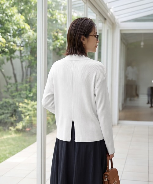 STYLE DELI(スタイルデリ)の「【LUXE】シャリ感リブ編みニットシャツ(Tシャツ/カットソー・レディース・ホワイト系その他/ピンク系その他/オレンジ・FREE)」の12枚目の写真