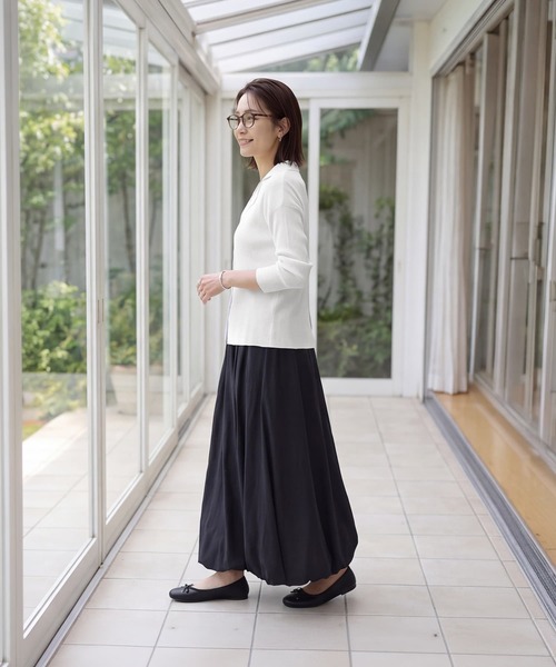 STYLE DELI(スタイルデリ)の「【LUXE】シャリ感リブ編みニットシャツ(Tシャツ/カットソー・レディース・ホワイト系その他/ピンク系その他/オレンジ・FREE)」の14枚目の写真