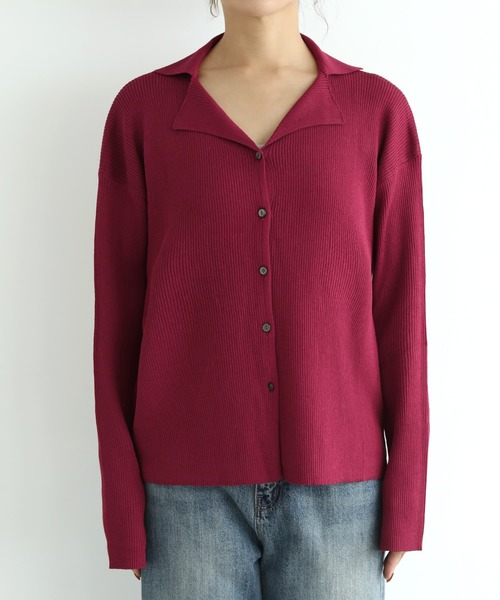 STYLE DELI(スタイルデリ)の「【LUXE】シャリ感リブ編みニットシャツ(Tシャツ/カットソー・レディース・ホワイト系その他/ピンク系その他/オレンジ・FREE)」の15枚目の写真