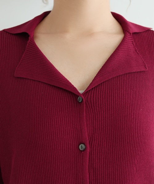 STYLE DELI(スタイルデリ)の「【LUXE】シャリ感リブ編みニットシャツ(Tシャツ/カットソー・レディース・ホワイト系その他/ピンク系その他/オレンジ・FREE)」の18枚目の写真