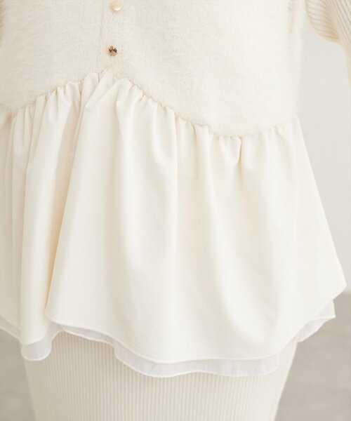 natural couture(ナチュラルクチュール)の「異素材ペプラムベスト×ニットワンピース(ワンピース・レディース・ブラウン/オフホワイト/モカ/ブラック・MEDIUM/LARGE)」の22枚目の写真