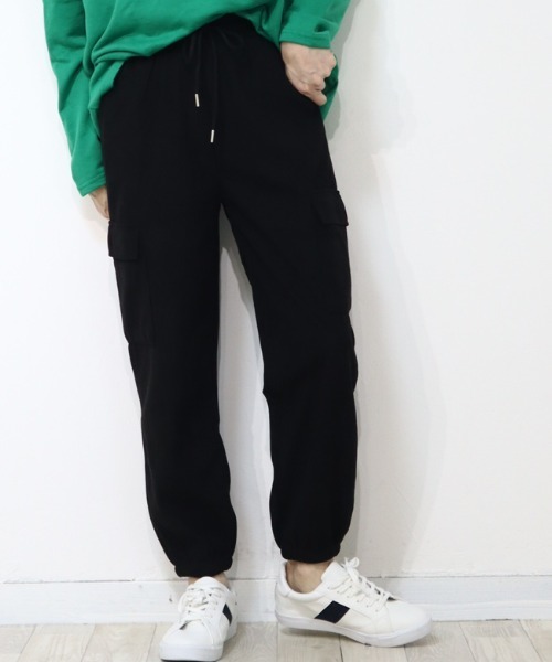 DISKEEN SURE(ディスキーンシュアー)の「ほっこり秋冬におすすめ!ニットコーデュロイ カーゴジョガーパンツ(カーゴパンツ・レディース・オフホワイト/ブラウン/ベージュ/ブラック・FREE)」の12枚目の写真