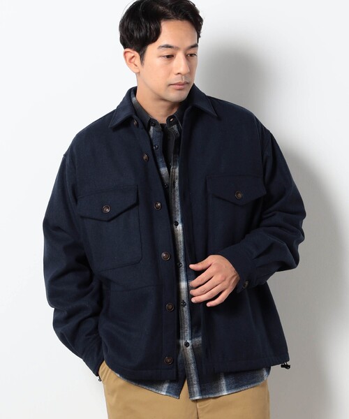 Grand PARK(グランドパーク)の「ウールライクシャツブルゾン(シャツ/ブラウス・メンズ・チャコールグレー/その他2/ネイビー・M/L)」の2枚目の写真