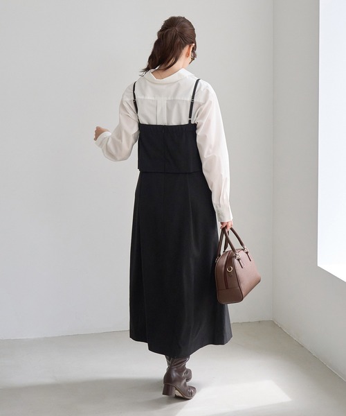 ROPE' PICNIC(ロペピクニック)の「【大人気商品につき今年も登場!】【WEB限定】セットアップ見え 褒められワンピース(ワンピース・レディース・チャコールグレー/ベージュ系その他/ブラック・M/S)」の4枚目の写真