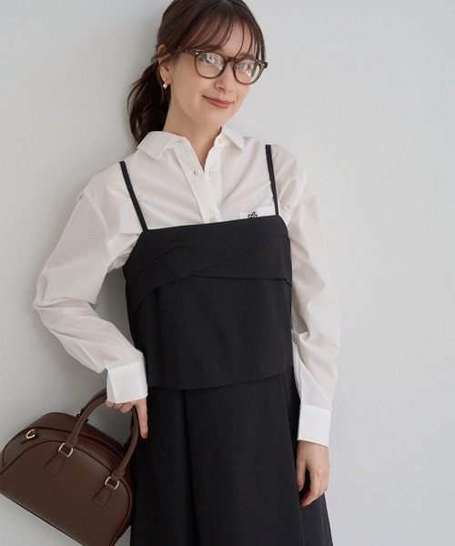 ROPE' PICNIC(ロペピクニック)の「【大人気商品につき今年も登場!】【WEB限定】セットアップ見え 褒められワンピース(ワンピース・レディース・チャコールグレー/ベージュ系その他/ブラック・M/S)」の5枚目の写真