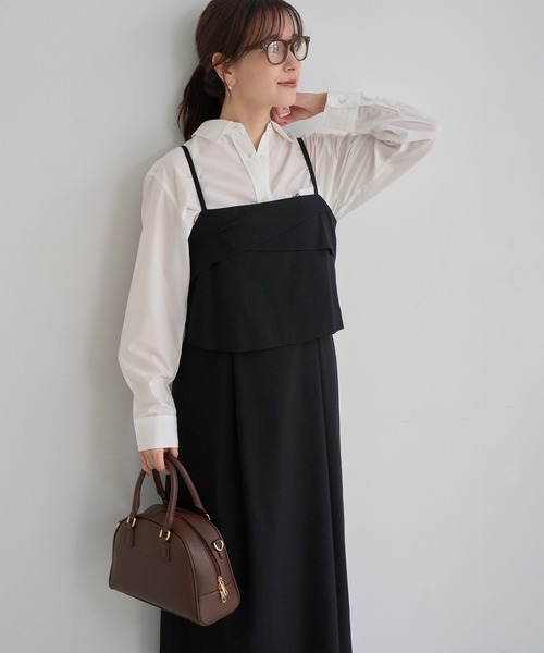 ROPE' PICNIC(ロペピクニック)の「【大人気商品につき今年も登場!】【WEB限定】セットアップ見え 褒められワンピース(ワンピース・レディース・チャコールグレー/ベージュ系その他/ブラック・M/S)」の6枚目の写真