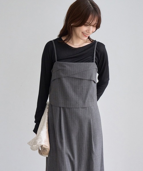 ROPE' PICNIC(ロペピクニック)の「【大人気商品につき今年も登場!】【WEB限定】セットアップ見え 褒められワンピース(ワンピース・レディース・チャコールグレー/ベージュ系その他/ブラック・M/S)」の11枚目の写真