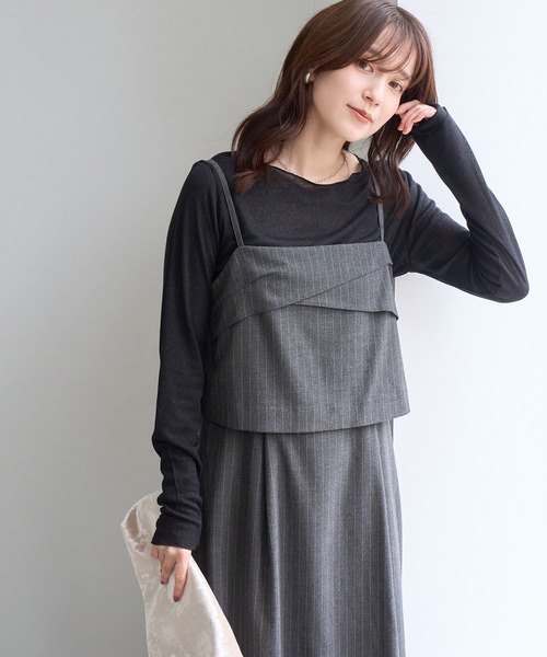 ROPE' PICNIC(ロペピクニック)の「【大人気商品につき今年も登場!】【WEB限定】セットアップ見え 褒められワンピース(ワンピース・レディース・チャコールグレー/ベージュ系その他/ブラック・M/S)」の13枚目の写真