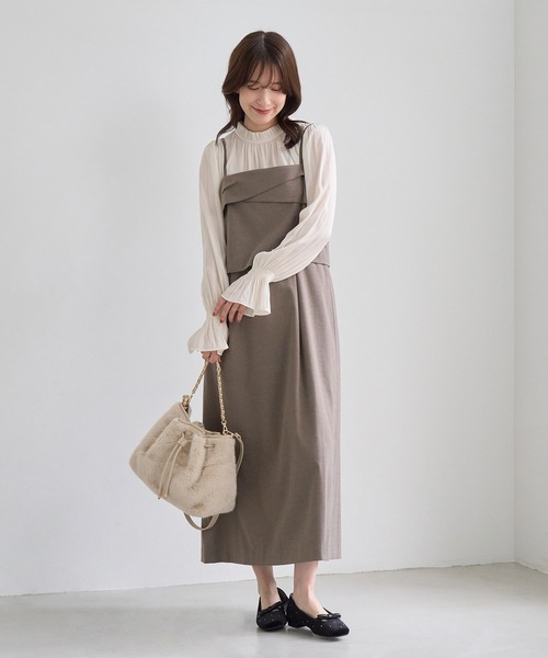 ROPE' PICNIC(ロペピクニック)の「【大人気商品につき今年も登場!】【WEB限定】セットアップ見え 褒められワンピース(ワンピース・レディース・チャコールグレー/ベージュ系その他/ブラック・M/S)」の17枚目の写真