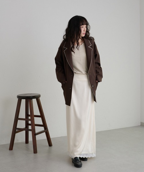 apres jour clair(アプレジュールクレア)の「【apres jour clair】レースデザインサテンスカート(スカート・レディース・アイボリー/ホワイト系その他/ブラウン/ブラウン系その他・X-LARGE/フリー)」の11枚目の写真