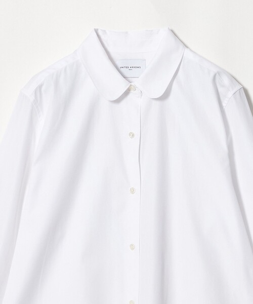 UNITED ARROWS(ユナイテッドアローズ)の「SOKTAS ラウンドカラー シャツ(シャツ/ブラウス・レディース・その他1/ホワイト/コバルトブルー・FREE)」の4枚目の写真
