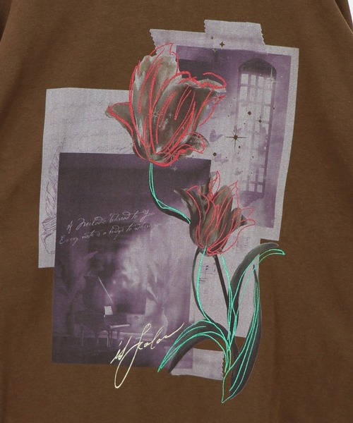 iS ScoLar(イズスカラー)の「563226:窓辺の花柄 ドルマンスリーブプルオーバー(Tシャツ/カットソー・レディース・オートミール/チャコールグレー/ブラウン・M)」の14枚目の写真
