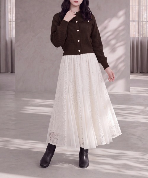 TRUDEA(トルディア)の「スポンディッシュケーブルカーディガン(カーディガン/ボレロ・レディース・ネイビー/ブラウン/ワイン・MEDIUM)」の7枚目の写真