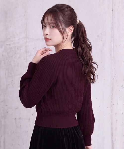TRUDEA(トルディア)の「スポンディッシュケーブルカーディガン(カーディガン/ボレロ・レディース・ネイビー/ブラウン/ワイン・MEDIUM)」の10枚目の写真