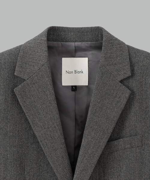 NONBLANK(ノンブランク)の「ウールブレンド リブ セミオーバーサイズ ブレザー_GREY(テーラードジャケット・メンズ・その他・MEDIUM/LARGE/X-LARGE)」の4枚目の写真