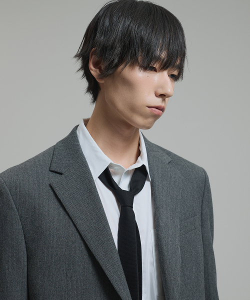 NONBLANK(ノンブランク)の「ウールブレンド リブ セミオーバーサイズ ブレザー_GREY(テーラードジャケット・メンズ・その他・MEDIUM/LARGE/X-LARGE)」の7枚目の写真